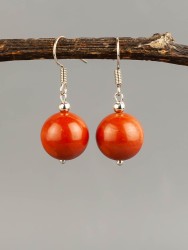 Серьги "Классика 12 " яшма с8169