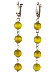 Серьги из кошачьего глаза "Ручеёк" с9350