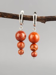 Серьги "Капель" яшма нс-7978