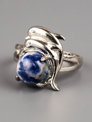 Кольцо из содалита "Радость" 04-852