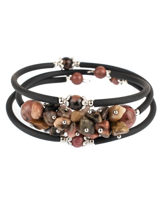 Браслет из родонита "Мелодия" 02-1019