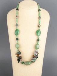 Бусы из нефрита "Сказки леса" 10-048